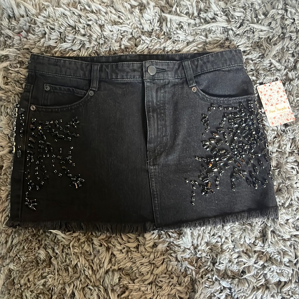 Black free people skirt with jewels